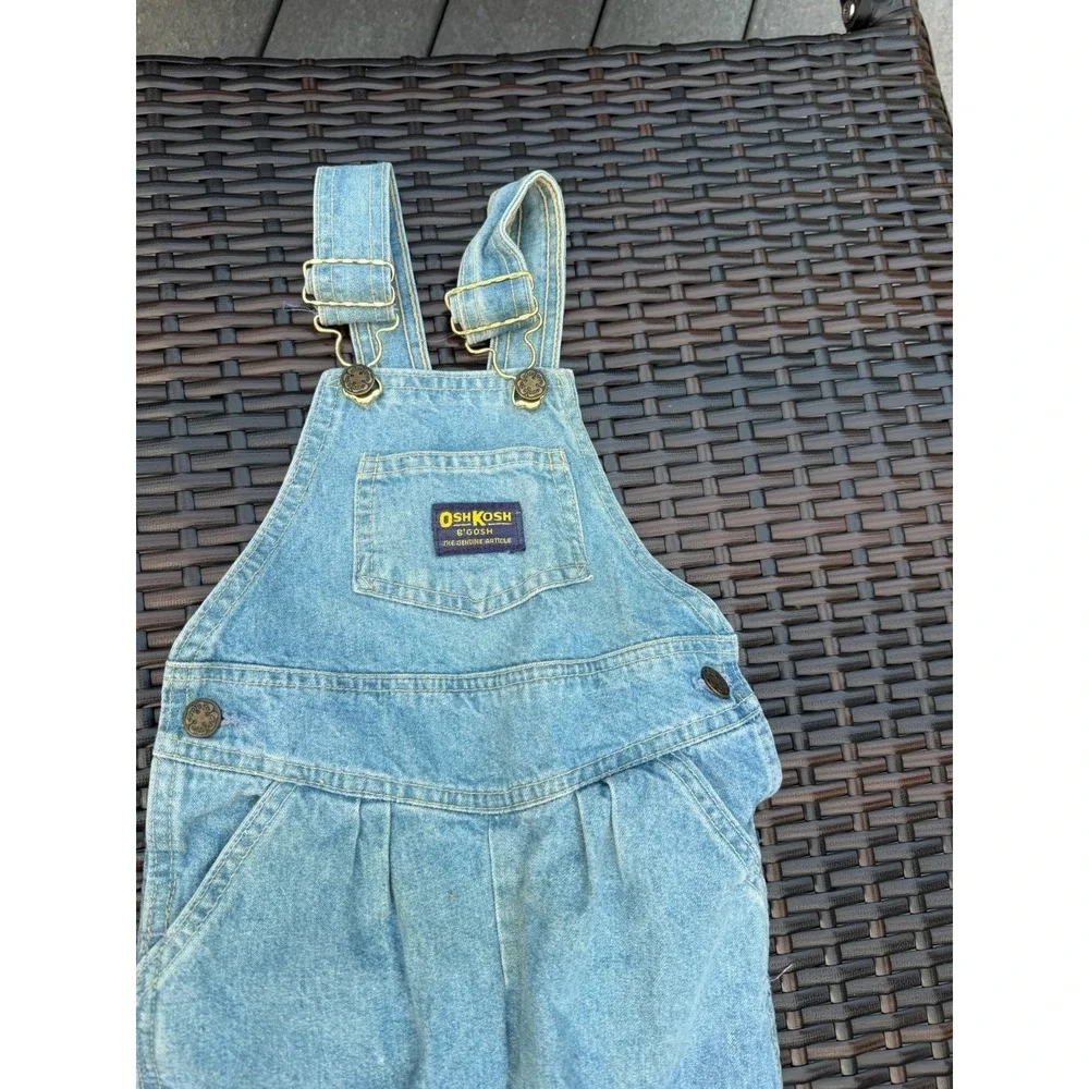 Vintage OshKosh B'Gosh Vestbak Blue Denim Overalls USA MADE 4t